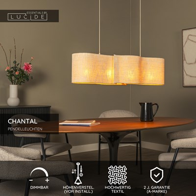 Lucide CHANTAL - Pendelleuchten - 4xE27 - Beige - Essential